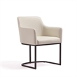 Manhattan Comfort Serena 8 Piece Dining Set with Steel Base in Cream