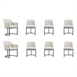 Manhattan Comfort Serena 8 Piece Dining Set with Steel Base in Cream