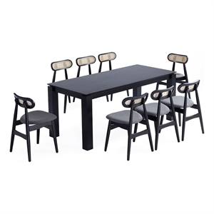 9-piece rockaway  70.86  dining set from solid wood with 8 colbert dining chairs