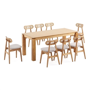9-piece rockaway  70.86  dining set from solid wood with 8 colbert dining chairs