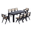 9-Piece Rockaway Dining Set from Solid Wood with 8 Hamlet Side and Arm Chairs