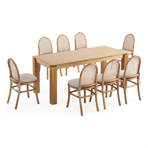 9-Piece Rockaway Dining Set from Solid Wood with 8 Paragon 1.0 Dining Chairs