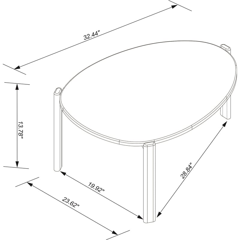 Manhattan Comfort Gales Coffee Table from Engineered Wood in Matte Black