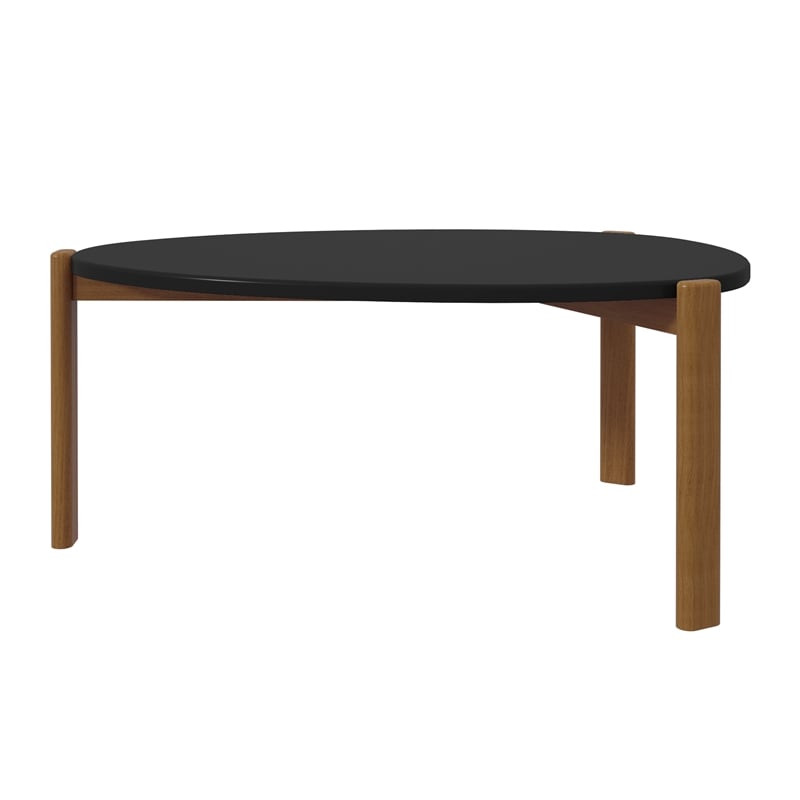 Manhattan Comfort Gales Coffee Table from Engineered Wood in Matte Black