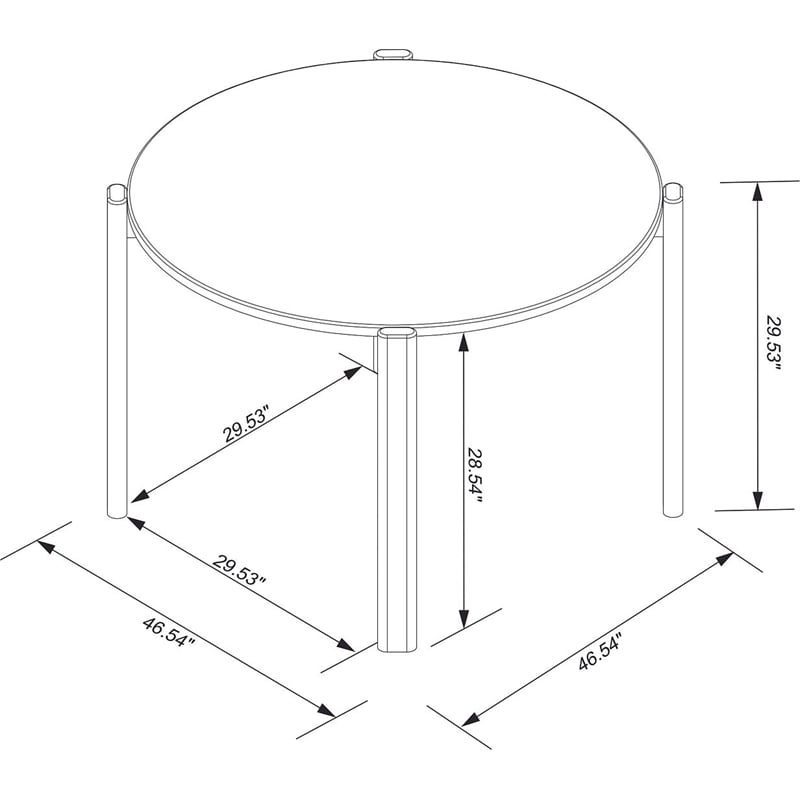 Manhattan Comfort Gales Round 46.54 Dining Table from Engineered Wood in White