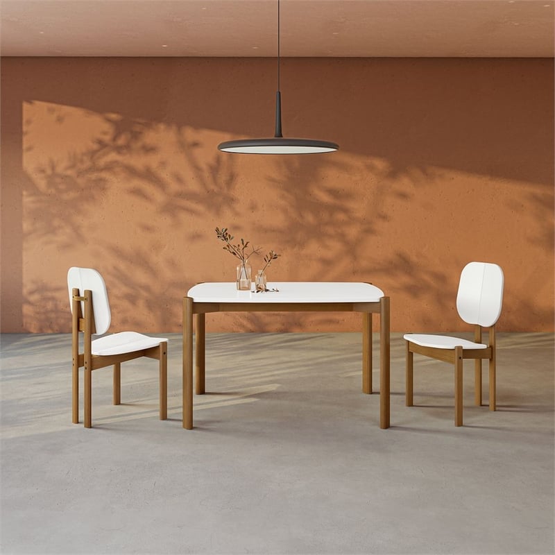 Manhattan Comfort Gales 47.24 Dining Table from Engineered Wood in Matte White