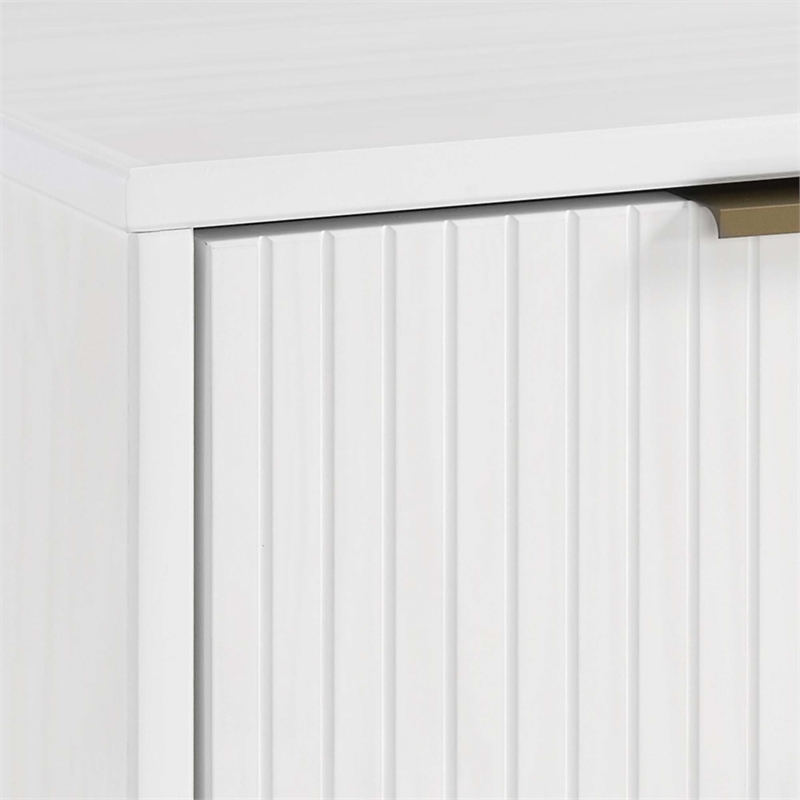 2-Piece Granville Solid Wood Tall Narrow and Standard Dresser Set in White