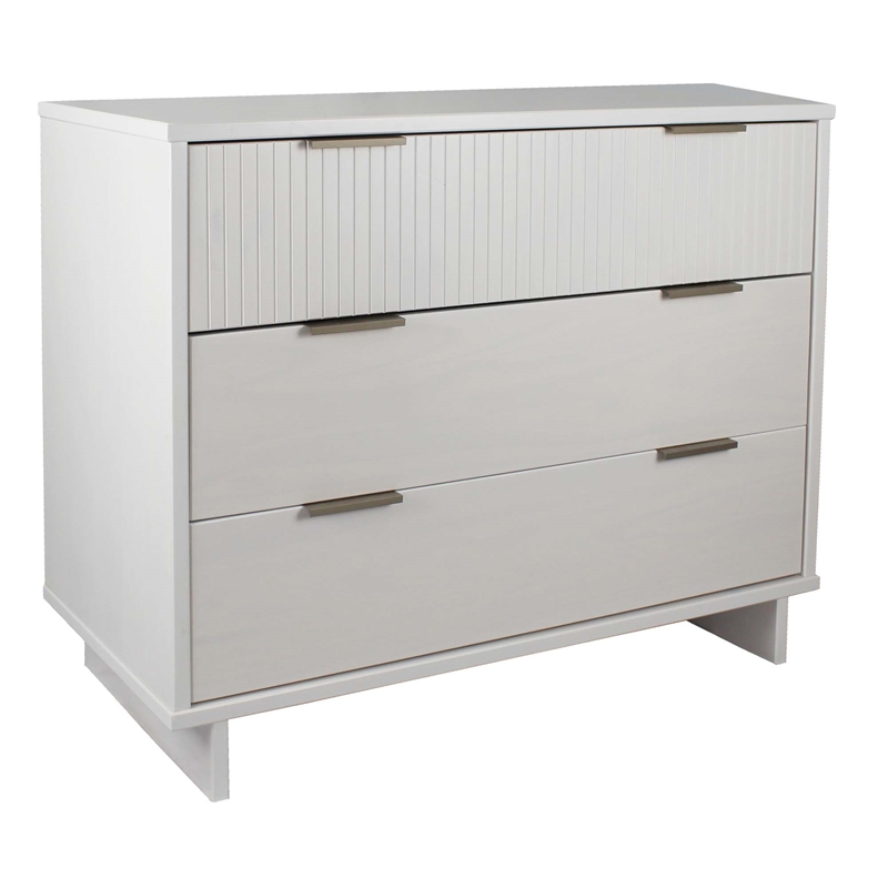 2-Piece Granville Solid Wood Tall Narrow and Standard Dresser Set in White