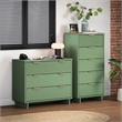 2-Piece Granville Solid Wood Tall Narrow and Standard Dresser Set in Sage Green