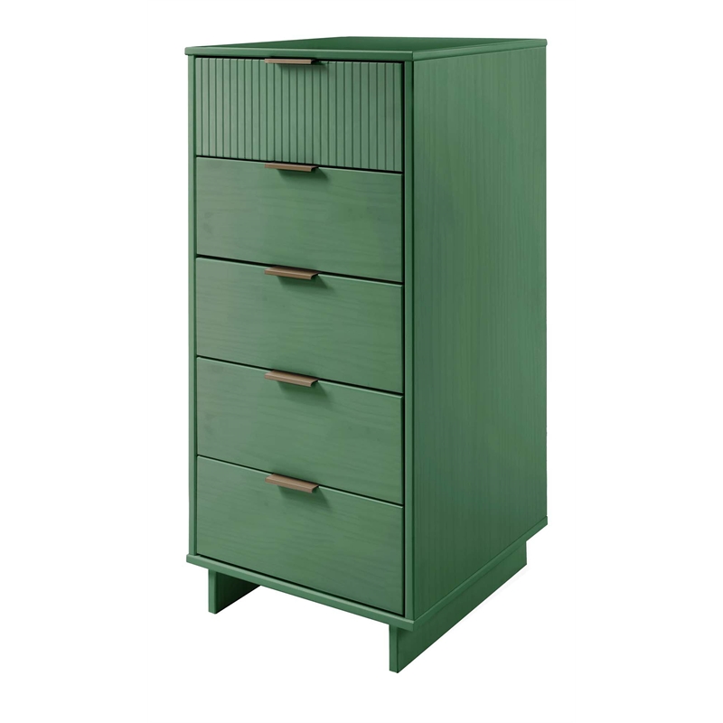 2-Piece Granville Solid Wood Tall Narrow and Standard Dresser Set in Sage Green