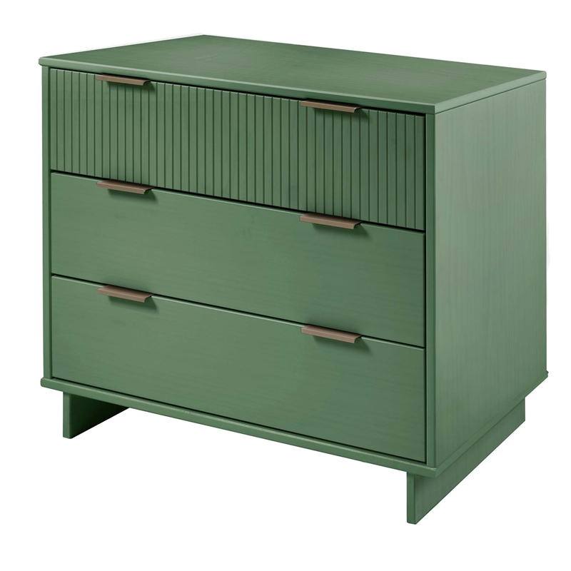 2-Piece Granville Solid Wood Tall Narrow and Standard Dresser Set in Sage Green