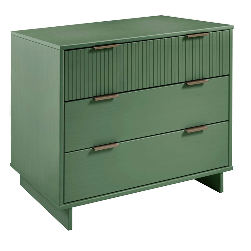 2-Piece Granville Solid Wood Tall Narrow and Standard Dresser Set in Sage Green