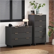 2-Piece Granville Solid Wood Tall Narrow and Standard Dresser Set in Dark Grey