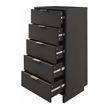 2-Piece Granville Solid Wood Tall Narrow and Standard Dresser Set in Dark Grey