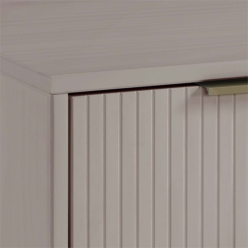 2-Piece Granville Solid Wood Tall Narrow and Standard Dresser Set in Light Grey