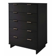 2-Piece Granville Solid Wood Tall Chest and Standard Dresser Set in Black