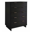 2-Piece Granville Solid Wood Tall Chest and Standard Dresser Set in Black