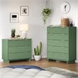 2-Piece Granville Solid Wood Tall Chest and Standard Dresser Set in Sage Green