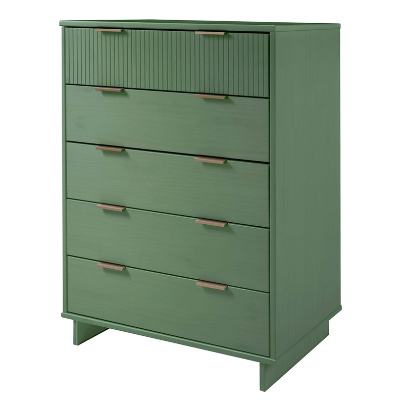 2-Piece Granville Solid Wood Tall Chest and Standard Dresser Set in Sage Green