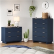 2-Piece Granville Solid Wood Tall Chest and Standard Dresser Set in Blue