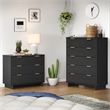 2-Piece Granville Solid Wood Tall Chest and Standard Dresser Set in Dark Grey