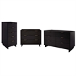 3-Piece Granville Solid Wood Tall Narrow Chest Double Dresser & Standard Dresser