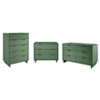 3-Piece Granville Solid Wood Tall Narrow Chest Double Dresser & Standard Dresser