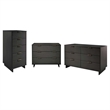 3-Piece Granville Solid Wood Tall Narrow Chest Double Dresser & Standard Dresser
