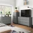 3-Piece Granville Solid Wood Tall Narrow Chest Double Dresser & Standard Dresser