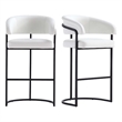 Manhattan Comfort Augusta Barstool with Metal Frame in White - Set of 2