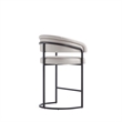 Manhattan Comfort Augusta Counter Stool with Metal Base in Light Gray - Set of 2