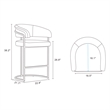Manhattan Comfort Augusta Counter Stool with Metal Base in Light Gray - Set of 3
