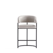 Manhattan Comfort Augusta Counter Stool with Metal Base in Light Gray - Set of 3