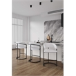 Manhattan Comfort Augusta Counter Stool with Metal Base in White - Set of 3