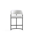Manhattan Comfort Augusta Counter Stool with Metal Base in White - Set of 3