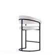 Manhattan Comfort Augusta Counter Stool with Metal Base in White - Set of 3