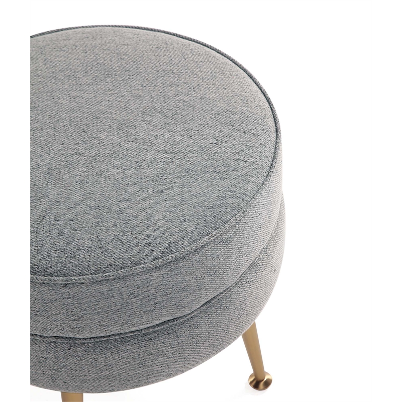 Bailey Woven Polyester & Solid Wood Ottoman - Multi-Color - Gold Feet- Set of 4