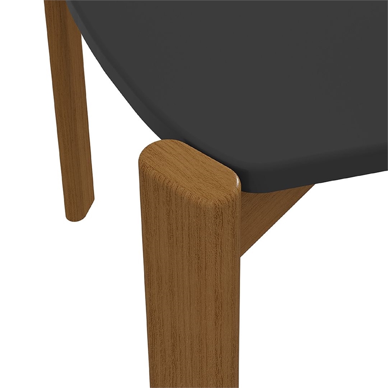 Manhattan Comfort Gales 70.87 Dining Table with Solid Wood Legs in Matte Black