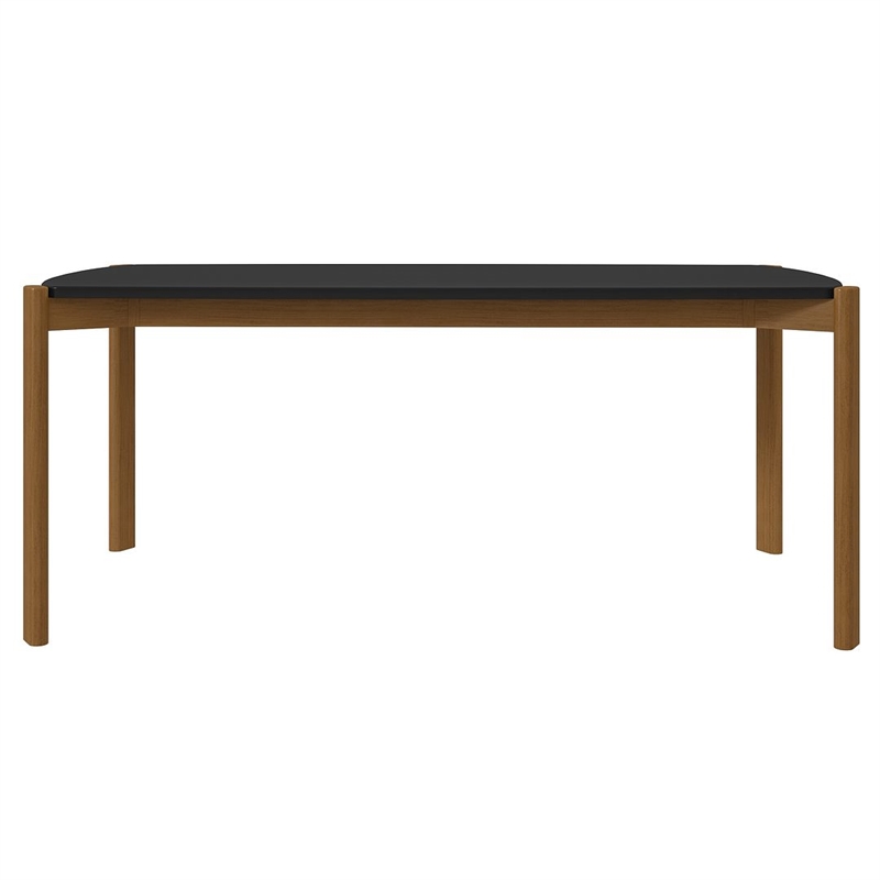 Manhattan Comfort Gales 70.87 Dining Table with Solid Wood Legs in Matte Black