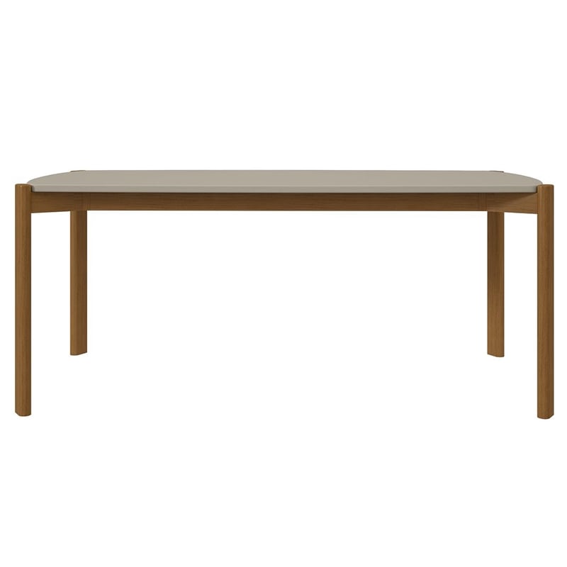 Manhattan Comfort Gales 70.87 Dining Table with Solid Wood Legs in Beige