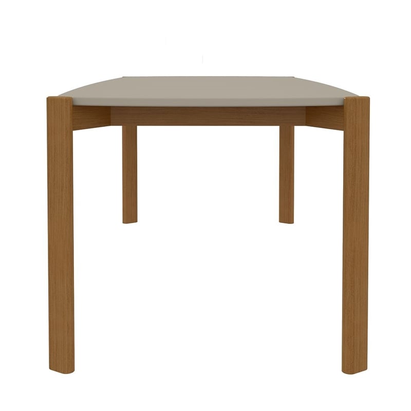 Manhattan Comfort Gales 70.87 Dining Table with Solid Wood Legs in Beige