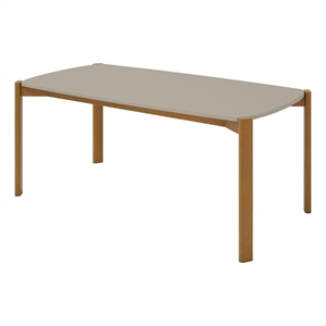 Manhattan Comfort Gales 70.87 Dining Table with Solid Wood Legs in Beige