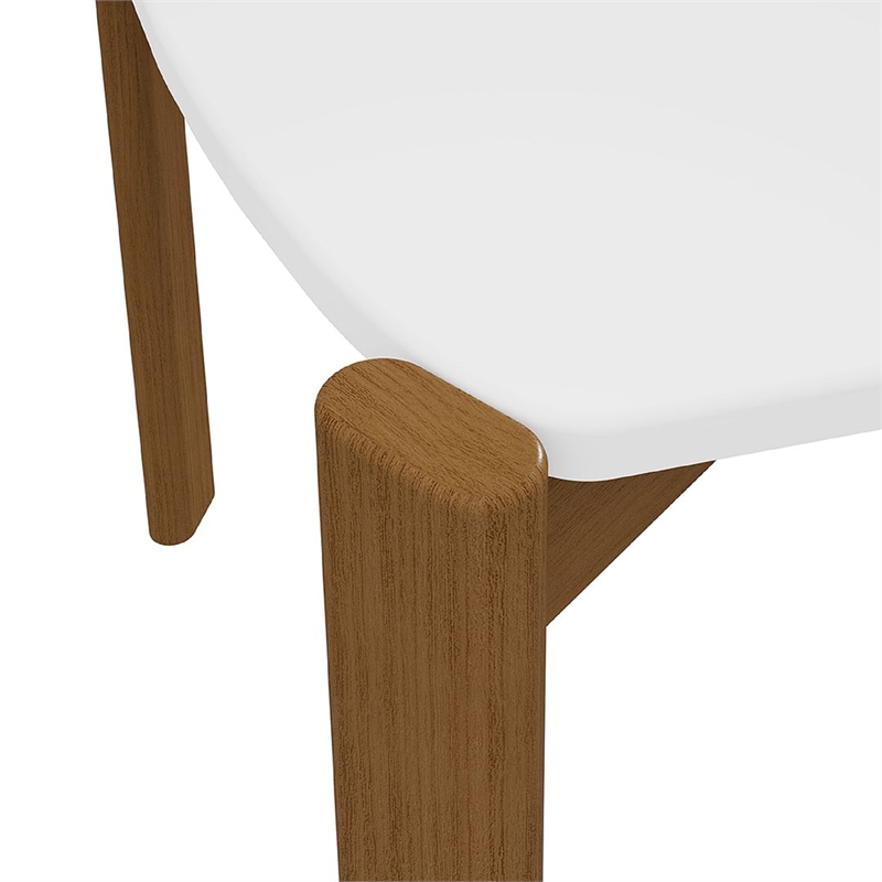 Manhattan Comfort Gales 70.87 Dining Table with Solid Wood Legs in Matte White