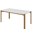 Manhattan Comfort Gales 70.87 Dining Table with Solid Wood Legs in Matte White