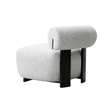 Bartow Woven Fabric Solid Wood Accent Chair in Ivory & Black - Set of 2