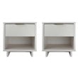 Manhattan Comfort Granville Solid Wood Nightstand 1.0 in White - Set of 2