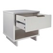 Manhattan Comfort Granville Solid Wood Nightstand 1.0 in White - Set of 2
