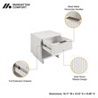 Manhattan Comfort Granville Solid Wood Nightstand 1.0 in White - Set of 2
