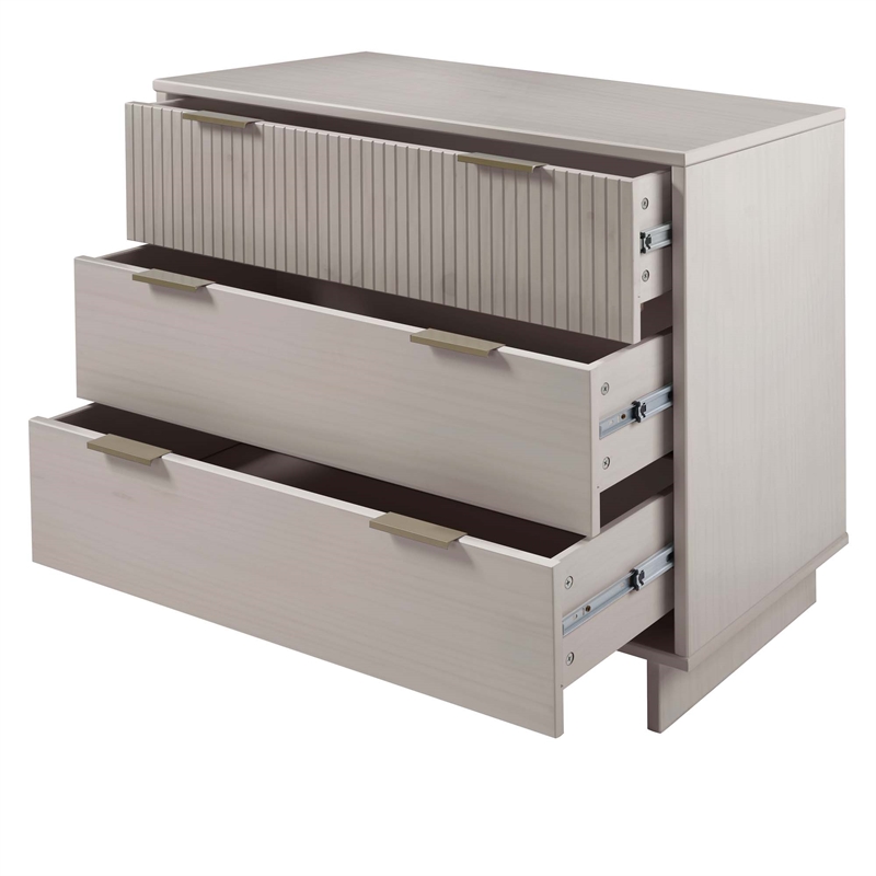 2-Piece Granville Standard Dresser and Nightstand Set - Solid Wood in Light Gray