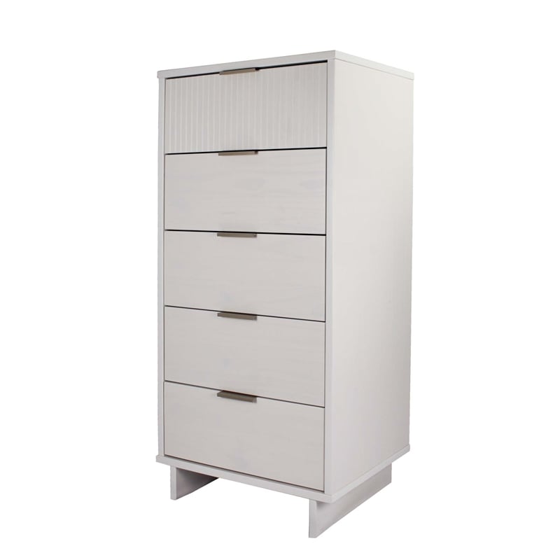3-Piece Granville Solid Wood Dresser Chest and Nightstand Set in White